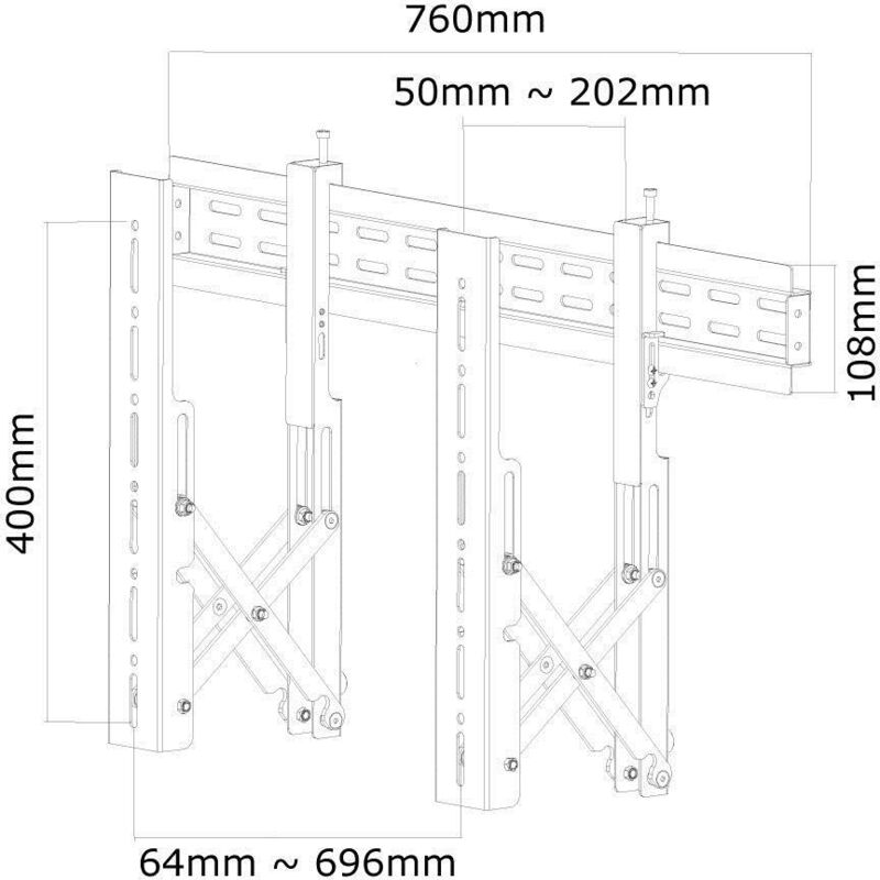 Supporto TV Neomounts per LED VW1000BLACK, regolabile da 81cm a 152cm, portata massima 50 kg, compatibile con schermi da 32 a 75 pollici, colore nero