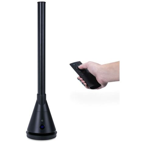Newteck Ventilatore a Torre Aria Fredda Calore Dual 365 Nero Senza Pale, Riscaldamento Ceramica, Telecomando Oscillante, Termostato, 9 Livelli, Timer 8h, Temp. Regolabile, Touch screen, 1800W