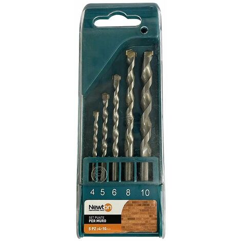 NEWTON Set punte da muro, 4-10 mm, 5 pezzi