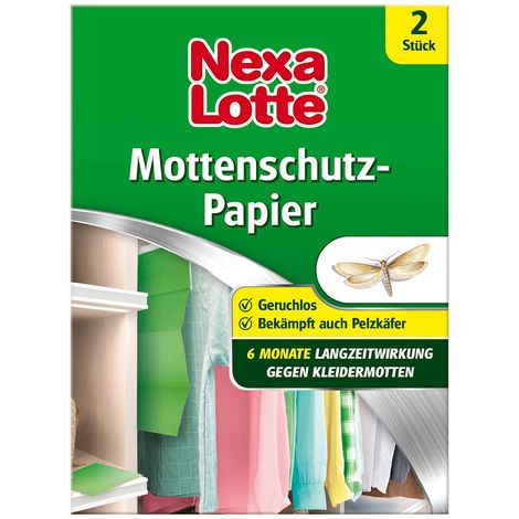 NEXA LOTTE PAPIER PROTECTION ANTI-MITES, JUSQU'À 6 MOIS LAINAGES, MANTEAUX, ROBES, FOURRURES DANS LES PLACARDS, VALISE, COFFRES