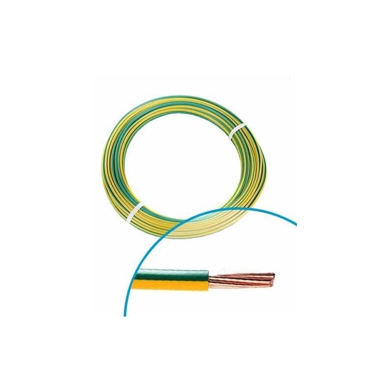 Nexans - fil électrique rigide H07VR 6² vert jaune couronne de 25M 10130803