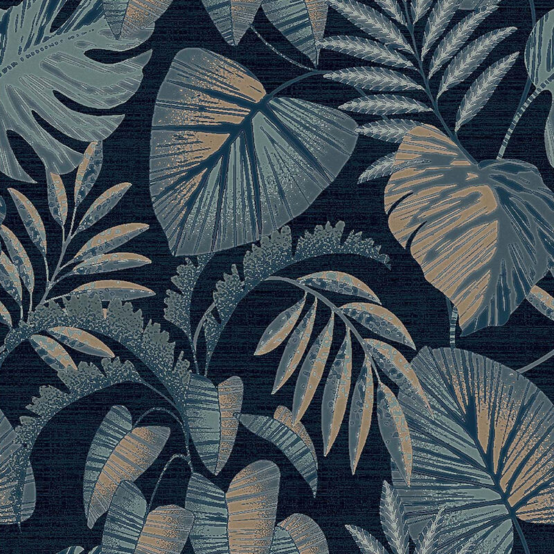 Next Jungle Leaves Blau Vliestapete 10mx52cm