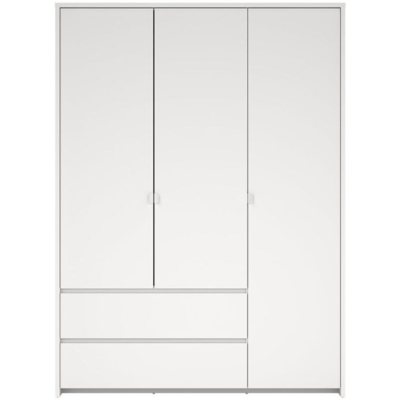 Ebuy24 Next Kleiderschrank 3 Türen 2 Schubladen 149x200cm Weiß.