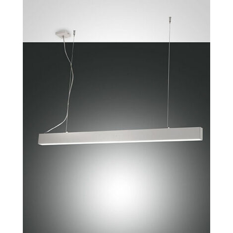 NEXT LAMPADARIO A SOSPENSIONE BIANCO L.142X4,6CM DIMMERABILE DOPPIA EMISSIONE A LED 3000K - 28+30W - 3380+3640 lm