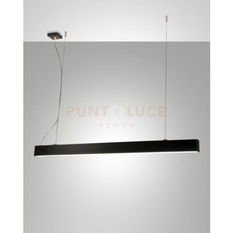 NEXT LAMPADARIO A SOSPENSIONE NERO L.112X4,6CM DIMMERABILE DOPPIA EMISSIONE A LED 3000K - 22+23W - 2600+2860 lm
