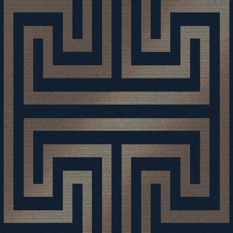 Next Metallic Greek Key Blau Vliestapete 10mx52cm