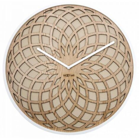 NeXtime 3149BE orologio de orologio da tavolo o da parete de quarzo Cerchio Beige, White