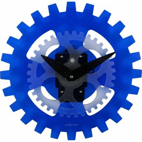 NeXtime 3241BL Horloge murale Moving Gears de, bleu, 39 cm
