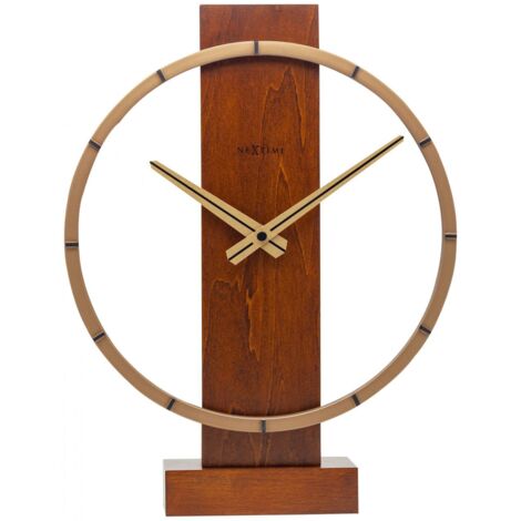 Nextime Tisch- Wanduhr Carl Small 34 x 27 cm braun Wanduhren
