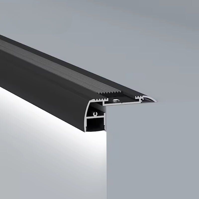 Silamp - Nez de Marche Alu 2M Noir pour Ruban led 10mm