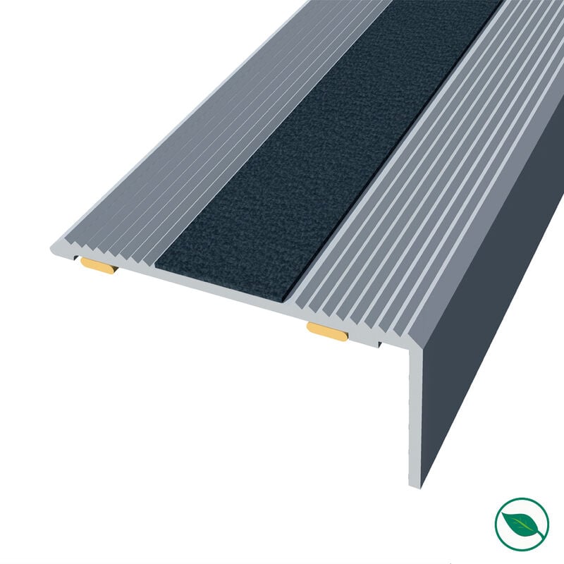 Forestea - Nez de marche alu antidérapant adhésif coloris (03) argent Lg 120cm larg 4,2cm x 2,1cm