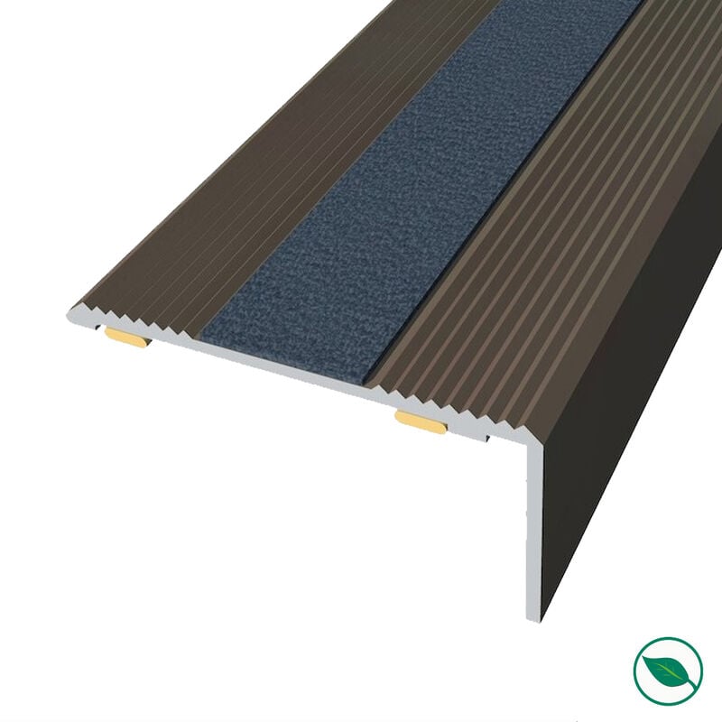 Forestea - Nez de marche alu antidérapant adhésif coloris (05) noir Lg 120cm larg 4,2cm x 2,1cm