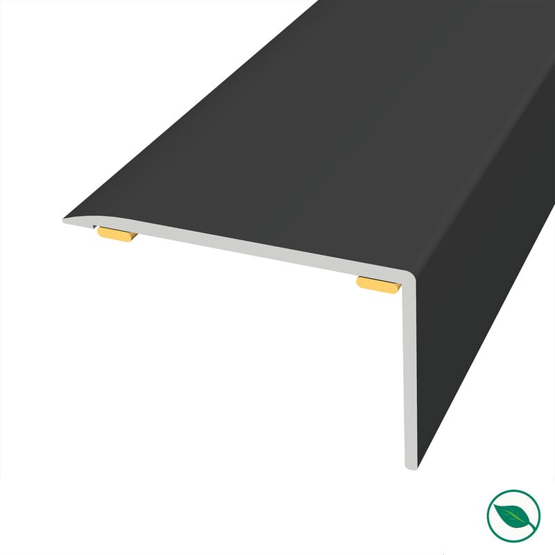 Forestea - Nez de marche alu antidérapant adhésif coloris (20) noir Lg 135cm x larg 4cm x 2,5cm