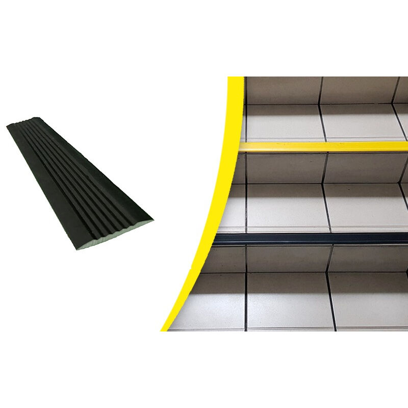 Wattelez - Nez de marche antidérapant souple autoadhésif noir 50x3000mm - 604009NADH