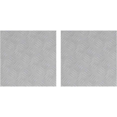 Nez de marche Carré 2 pcs Argenté 40 x 40 cm Aluminium