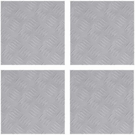 Nez de marche Carré 4 pcs Argenté 30 x 30 cm Aluminium