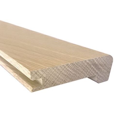 Nez de marche en chêne 1m – Largeur 70mm – Épaisseur 14mm – Finition brute pour parquets – Installation facile avec colle à bois