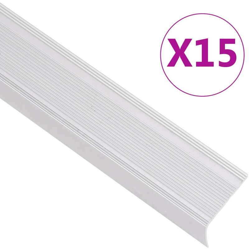 Vidaxl - Nez de marche forme en l 15 pcs aluminium 100 cm argenté