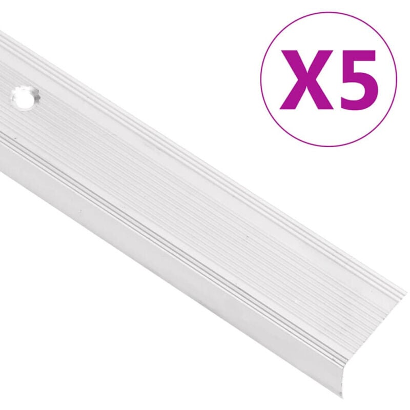 Vidaxl - Nez de marche forme en l 5 pcs aluminium 100 cm argenté