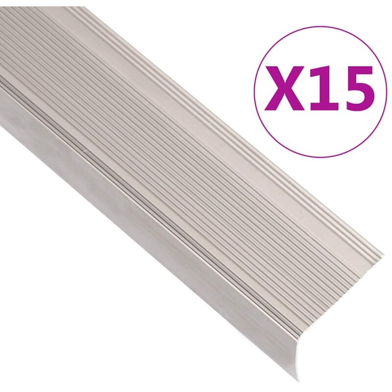 Vidaxl - Nez de marche forme en l 15 pcs aluminium 100 cm champagne