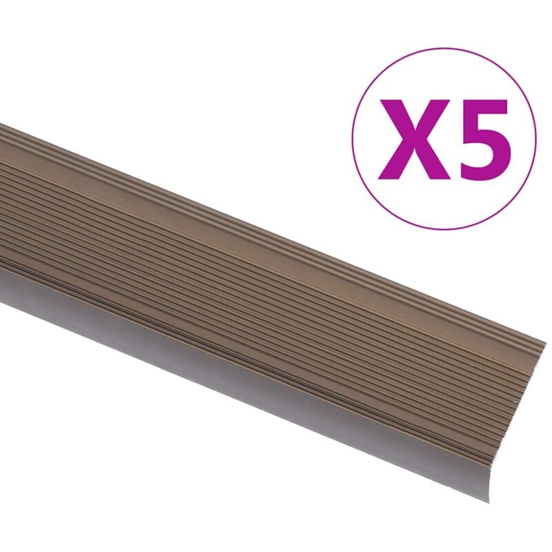 vidaXL Trapneuzen L-vormig 5 st 90 cm aluminium bruin146739