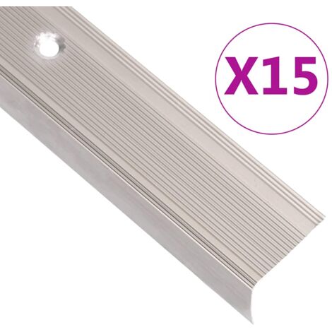 Nez de marche forme en L 15 pcs aluminium 90 cm champagne vidaXL