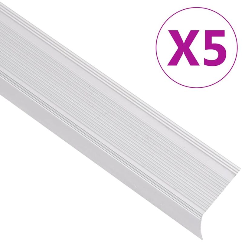 Vidaxl - Nez de marche forme en l 5 pcs aluminium 90 cm argenté