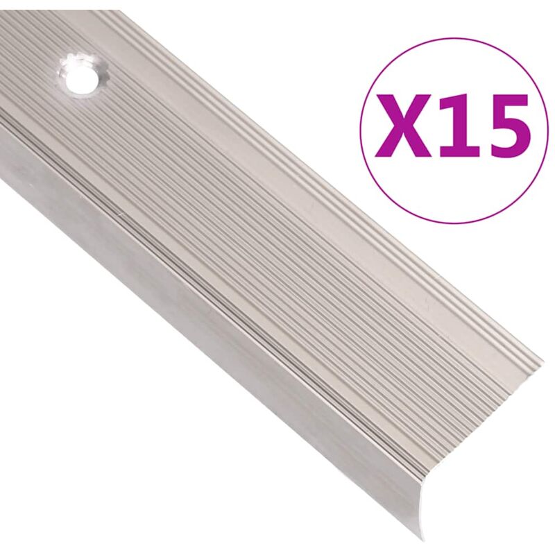 vidaXL Nez de marche forme en L 15 pcs aluminium 100 cm champagne