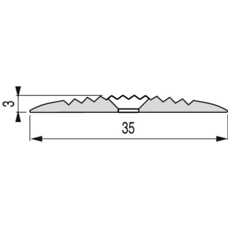 Profil plat en alu anodisé strié antidérapant modèle FA31 Dinac