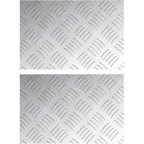 Nez de marche Rectangulaire 2 pcs Argenté 30 x 20 cm Aluminium