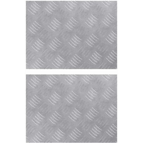 Nez de marche Rectangulaire 2 pcs Argenté 40 x 30 cm Aluminium