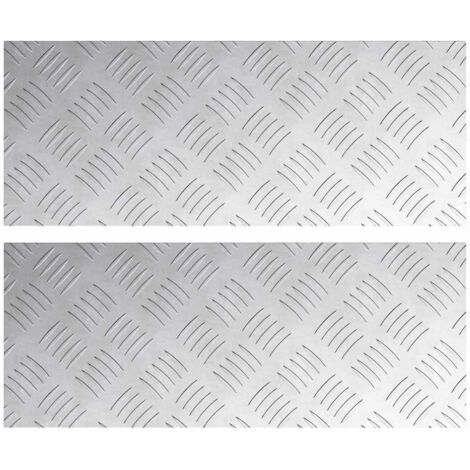 Nez de marche Rectangulaire 2 pcs Argenté 50 x 20 cm Aluminium
