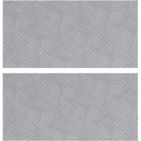 Nez de marche Rectangulaire 2 pcs Argenté 50 x 25 cm Aluminium