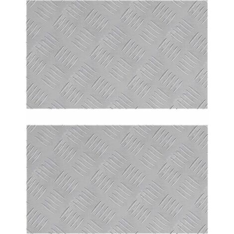 Nez de marche Rectangulaire 2 pcs Argenté 50 x 30 cm Aluminium