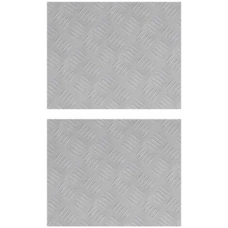 Nez de marche Rectangulaire 2 pcs Argenté 50 x 40 cm Aluminium