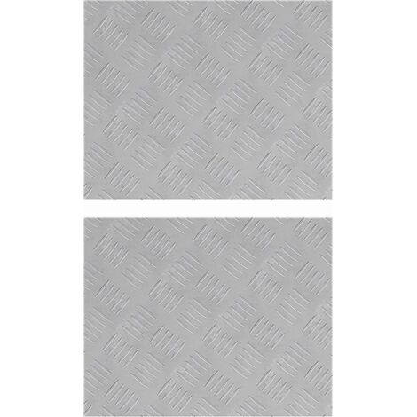 Nez de marche Rectangulaire 2 pcs Argenté 50 x 40 cm Aluminium