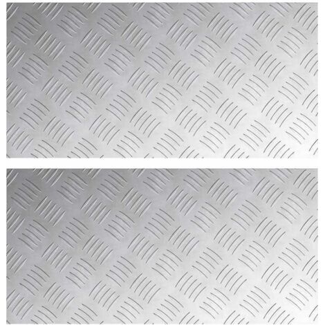 Nez de marche Rectangulaire 2 pcs Argenté 60 x 30 cm Aluminium