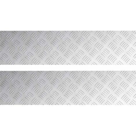 Nez de marche Rectangulaire 2 pcs Argenté 80 x 20 cm Aluminium