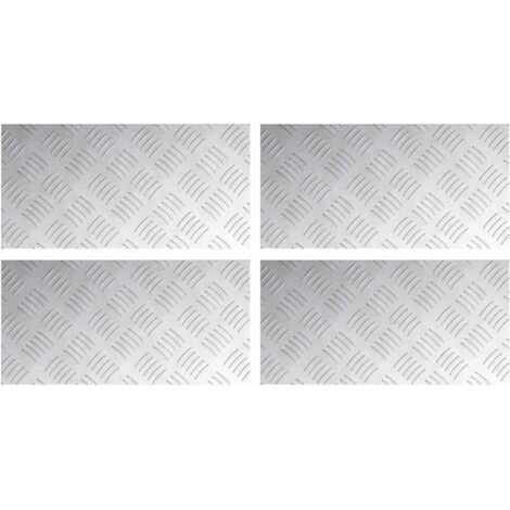Nez de marche Rectangulaire 4 pcs Argenté 40 x 20 cm Aluminium