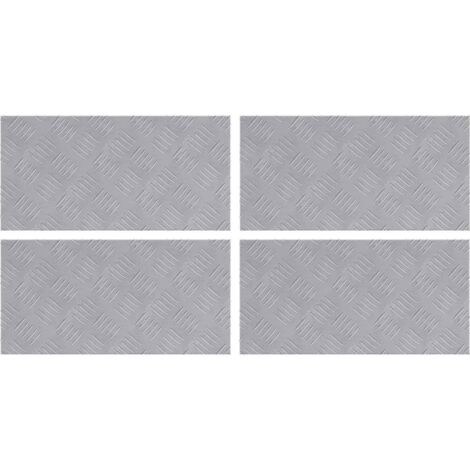 Nez de marche Rectangulaire 4 pcs Argenté 50 x 25 cm Aluminium