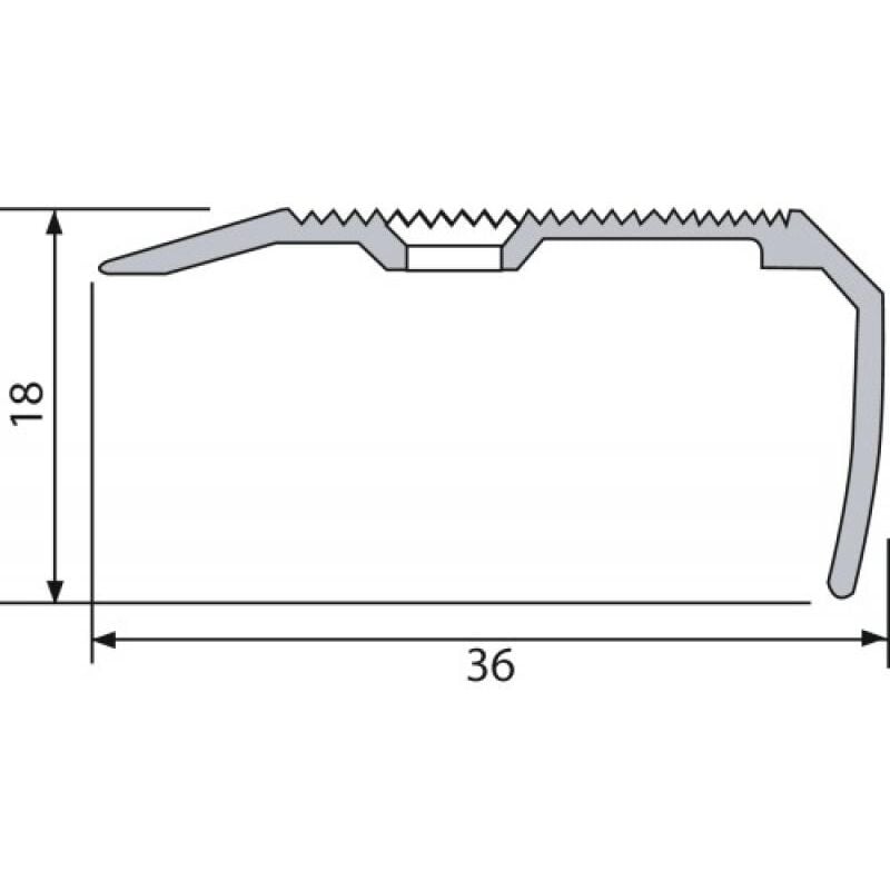 3M - Nez de marche en alu anodisé modèle 6V à visser - dinac