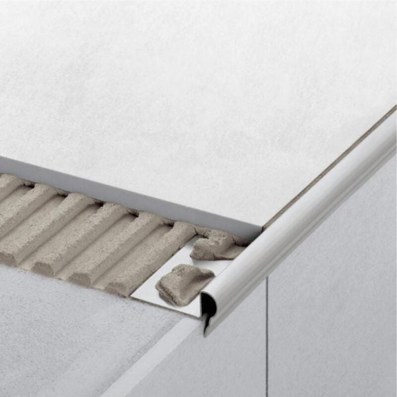 Profilé pour escaliers trep fl - Alu anodisé mat - Hauteur : 9 mm - Barre de 2,5 m - Prix au ml