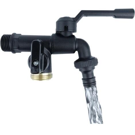 Nez de robinet，Robinet d'extérieur en cuivre Outils de Jardin extérieur à Double Sortie Bibcocks de 1/2 po - Séparateur de Tuyau d'arrosage séparateur de Robinet Robuste，Double Tête 6 Points D'une Té