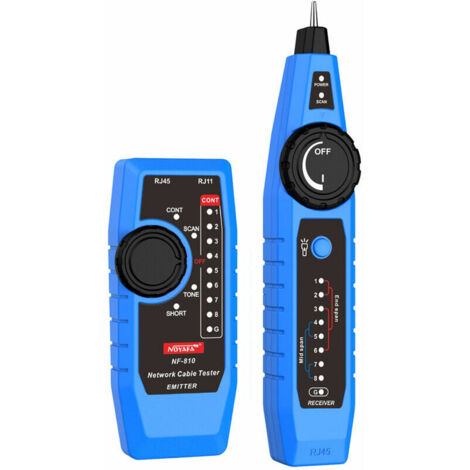 NF-810 Kit de test de câble réseau pour câble LAN RJ11 RJ45 CAT5 CAT6 Trac de fil multifonction Wiremap PoE TEL