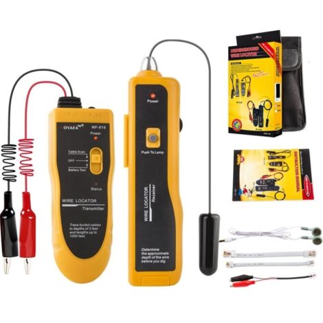 NF-816 Localisateur de cables souterrains, NF-816 Wire Tracker pour localiser les fils, testeur de cables pour cltures de chiens, jusqu'à 2-3 pieds de profondeur et 1000 pieds de long