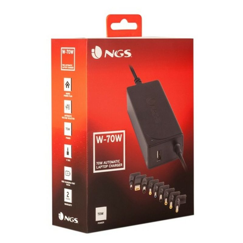 

NGS Cargador para Portátil NGS W-70 230V 70W Negro