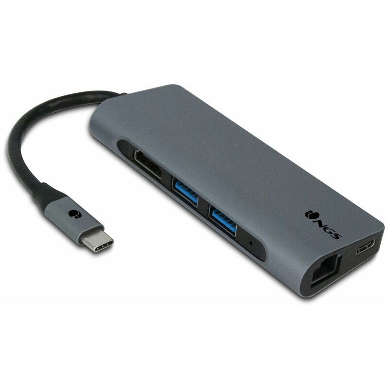 

Hub USB 7 Puertos WONDER DOCK 7 HDMI USB C 4K 5 Gbps Gris - NGS