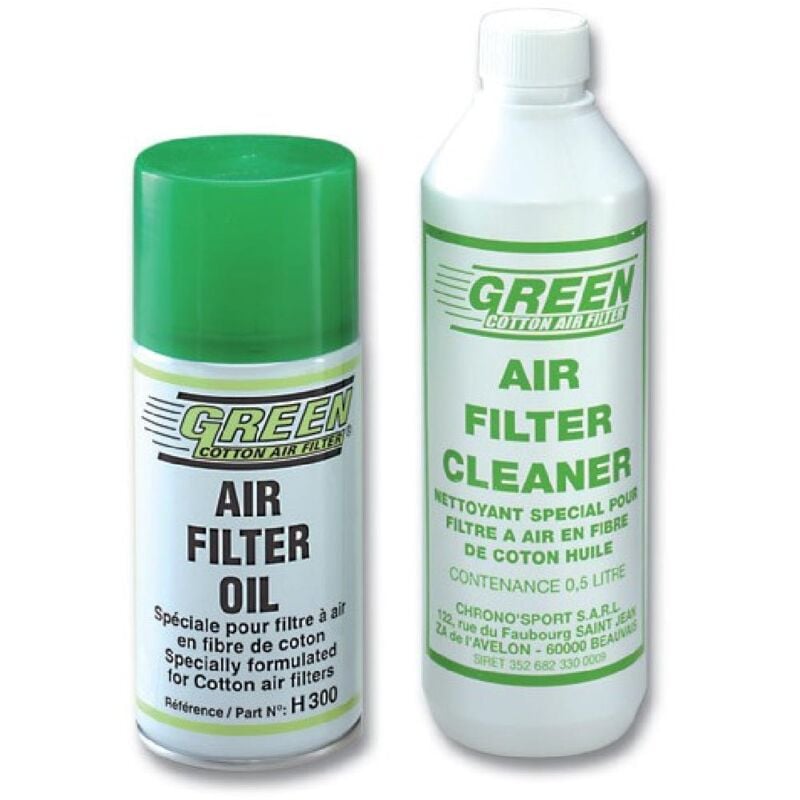 Green - NH01 - Kit de Nettoyage Filtres Maxi - Nettoyant 500mL Huile 300mL