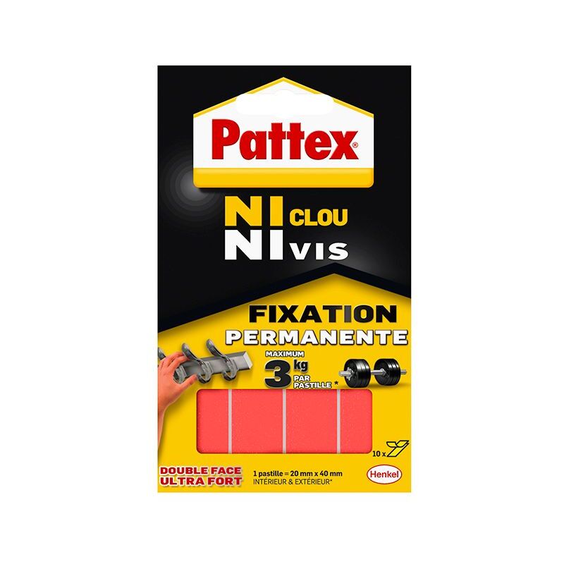 Blister de 12 pastilles double face Pattex ultra fortes