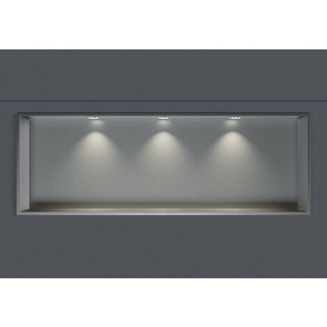 Nicchia da parete NT306010X in acciaio inox con ripiano portaoggetti - 30 x  60 x 10 cm (L x A x P) - colore selezionabile